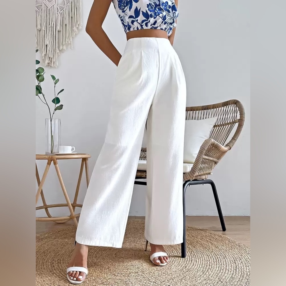 Shein | 100% Cotton Wide Leg Crop Pants